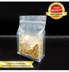 Túi đáy bằng 8 cạnh zipper trong suốt (1kg)